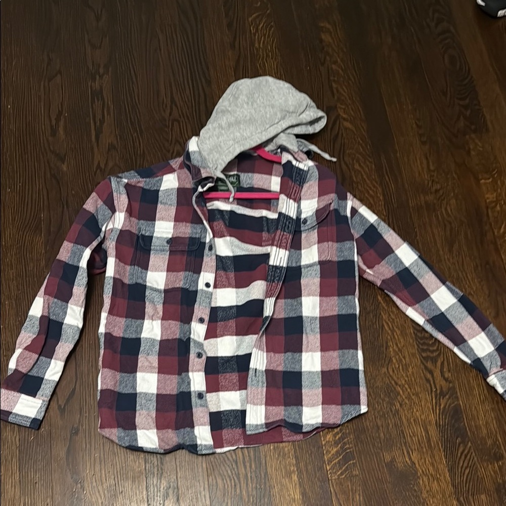 Plaid Shirt with Hood